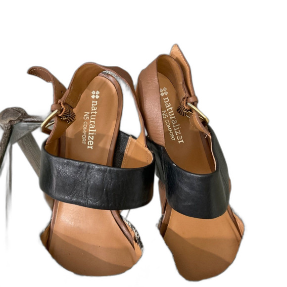 Naturalizer N5 Comfort Sandals Dahnny women’s size 8 Open Toe Black Leather - Picture 3 of 11